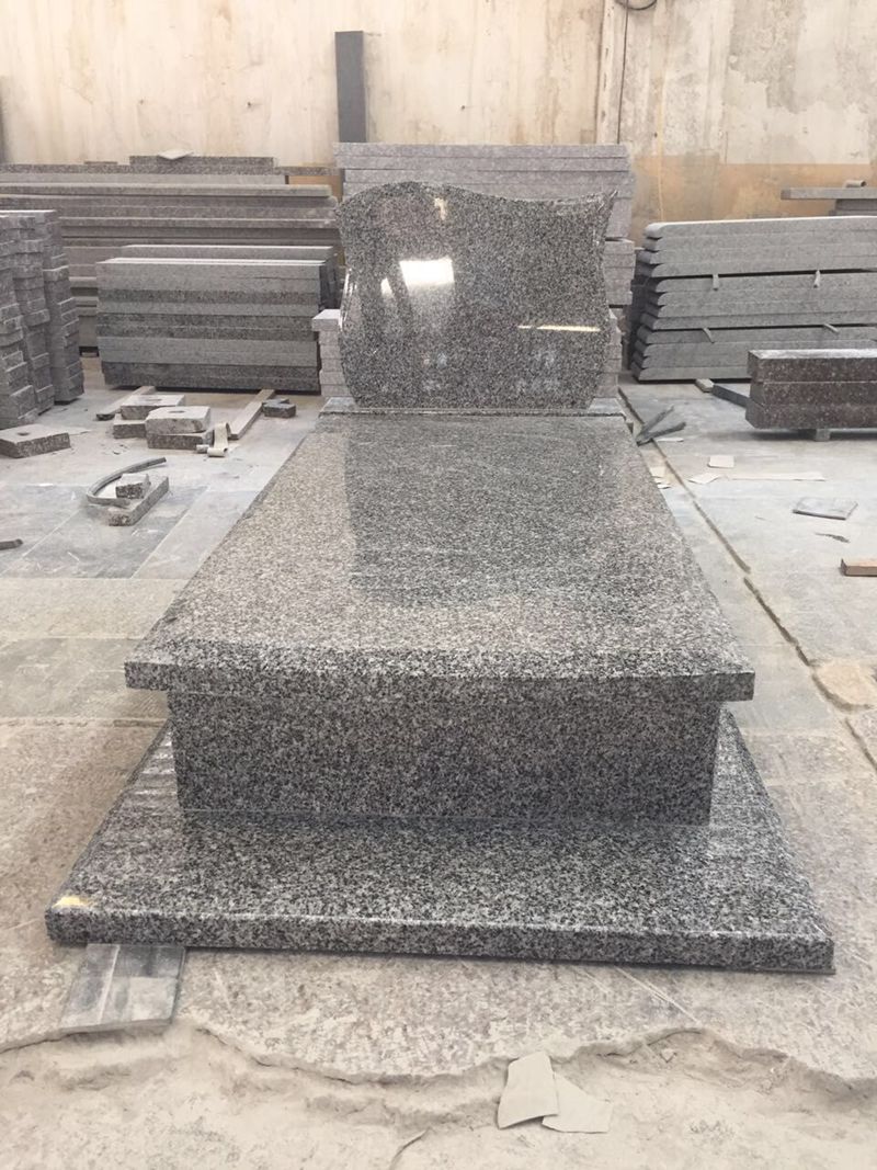 New G653 Dark Grey Granite Tomstone