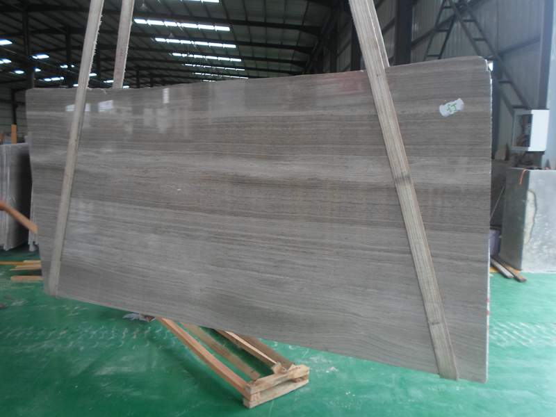 Grey Wood Vein Look Marble Slabs For Flooring