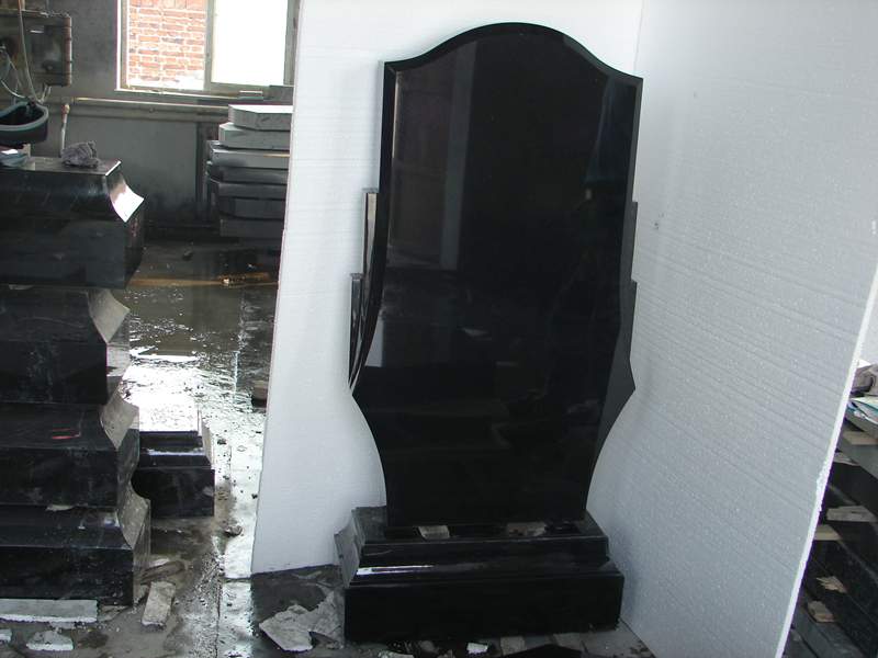 Hebei Black Granite Russian Style Funeral Monuments Tombstone