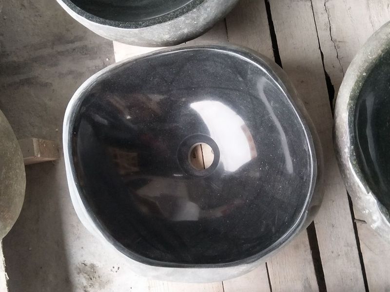 Polished Natural River Stone Bowl Bathroom Wash Sink Polished Natural River Stone Bowl Bathroom Wash Sink