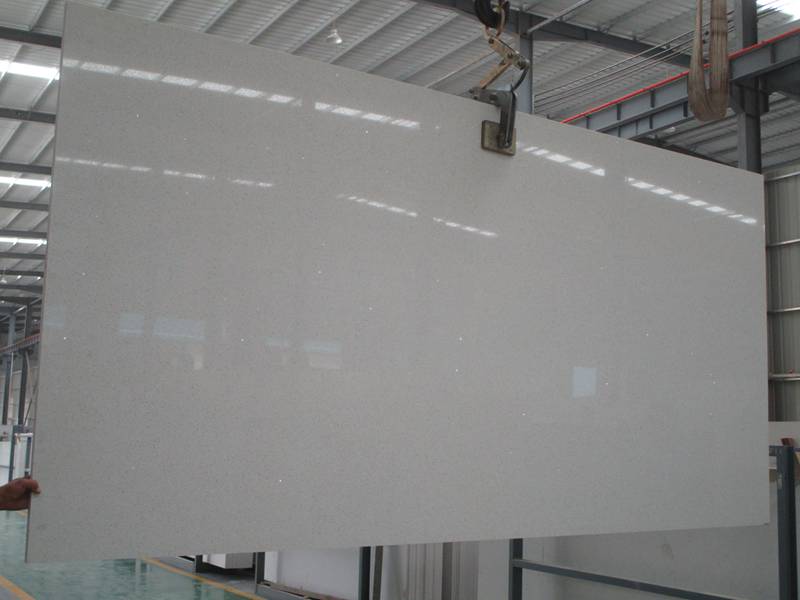 White Galaxy Artificial Quartz Slabs Bathroom Wall Covering