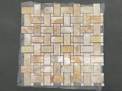 Yellow Onyx Basketweave Mosaic Wall Tiles