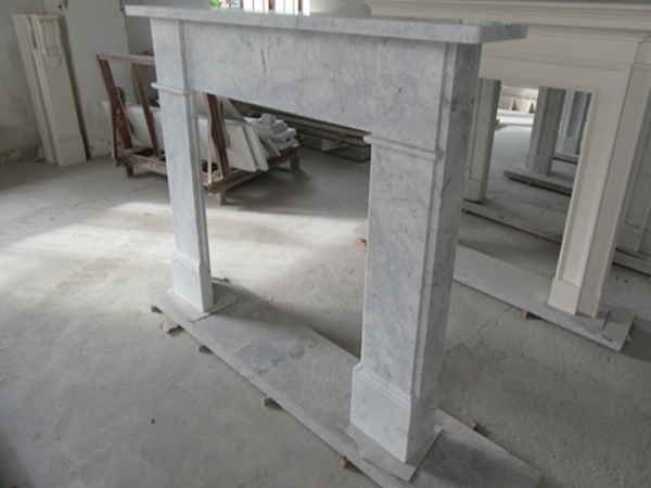 Carrara White Marble Honed Fireplace Home Decoration