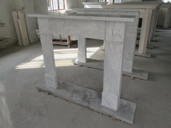 Carrara White Marble Honed Fireplace Home Decoration