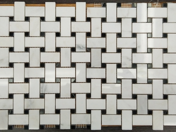 Oriental White Marble Knitting Shape Mosaic Tiles