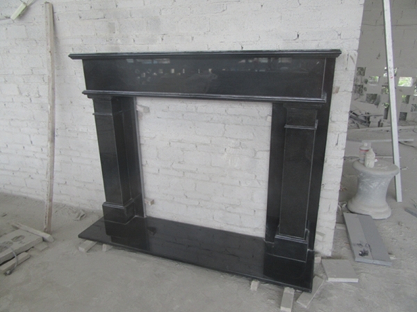 India Black Granite Fireplace Corner Design