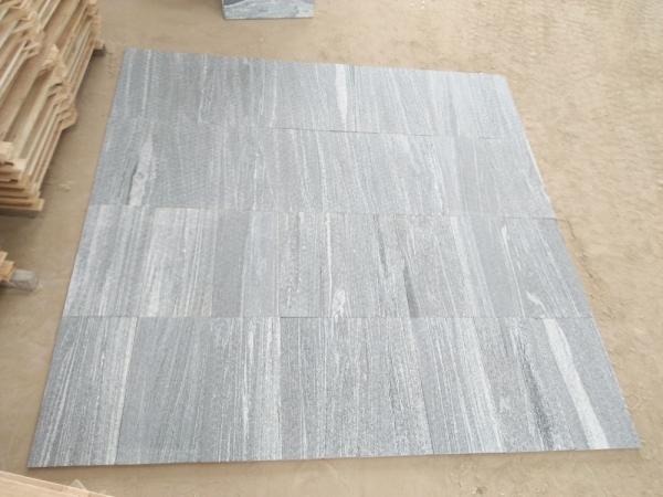Mountain Grey Granite Flamed Brush Vein Tile