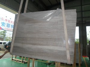 Grey Wood Vein Look Marble Slabs For Flooring