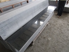 G654 Sesame Black Granite Slab Stairs Step Treads