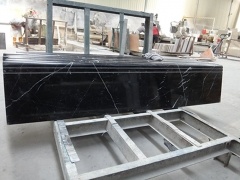 Nero Marquina Black Marble Interior Building Stairs