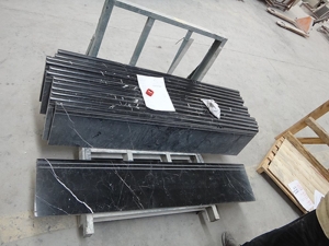 Nero Marquina Black Marble Interior Building Stairs