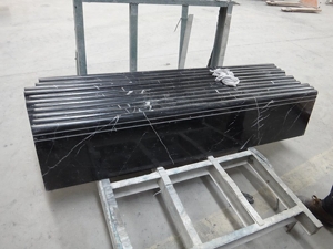 Nero Marquina Black Marble Interior Building Stairs