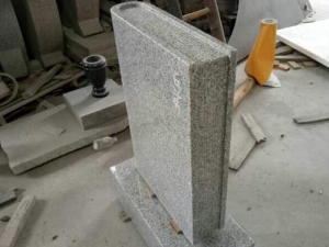 Bianco Crystal Grey Granite Book Shaped Markers Headstone