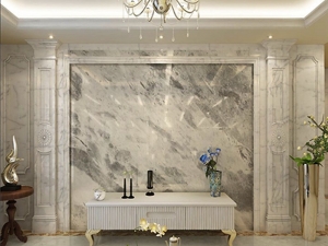 Orlando White And Gray Marble Shower Wall Slab