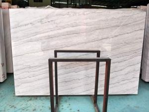 Guangxi White Marble With Gold Grey Veins Slab