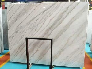 Guangxi White Marble With Gold Grey Veins Slab