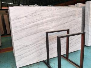 Guangxi White Marble With Gold Grey Veins Slab