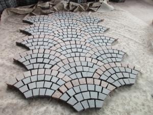 G654 G562 Granite Cube Stone Fan Shaped Driveway