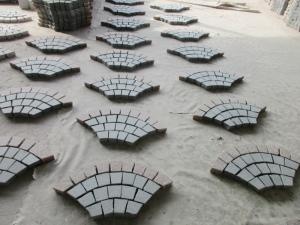 G654 G562 Granite Cube Stone Fan Shaped Driveway