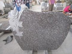 G664 Granite Rose Carving Funeral Headstones