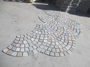 Yellow Wood Grain Slate Cubes Mesh Cobble Stone