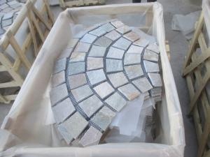 Yellow Wood Grain Slate Cubes Mesh Cobble Stone