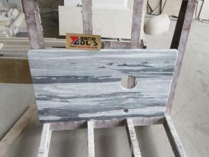 Blue Galaxy Grey Marble Prefab Bathroom Countertops