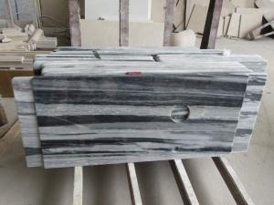 Blue Galaxy Grey Marble Prefab Bathroom Countertops