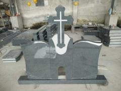 Carving Padang Dark Grey Granite Ogee Headstones