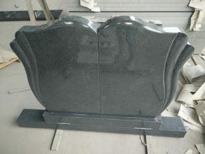 Carving Padang Dark Grey Granite Ogee Headstones