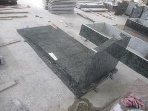 Olive Green Granite French Style Cemetery Gravestones