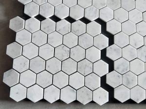 Bianco Carrara Polished Hexagon Marble Mosaic Tile