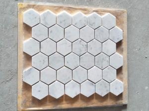 Bianco Carrara Polished Hexagon Marble Mosaic Tile