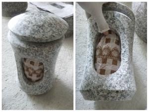 G623 Grey Granite Grave Lamp Graveside Lantern