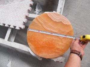 Orange Jade Marble Dining Stone Table Round Top