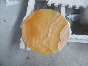 Orange Jade Marble Dining Stone Table Round Top