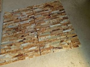 Oyster Split Natural Golden Wood Slate Wall Tiles