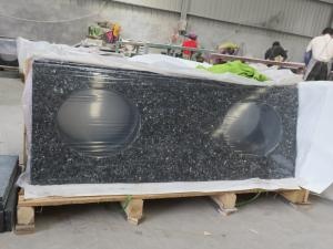 Blue Pearl Granite Kitchen Countertop Double Holes