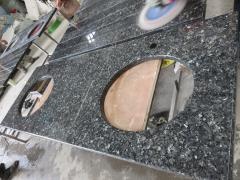 Blue Pearl Granite Kitchen Countertop Double Holes