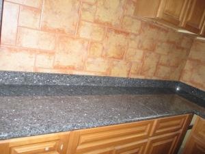 Blue Pearl Granite Kitchen Countertop Double Holes