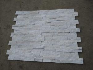 Natural Split White Quartz Slate Tiles Kitchen Backsplash