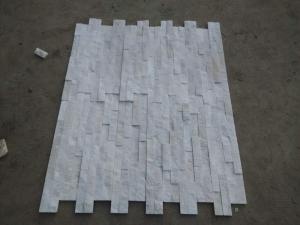 Natural Split White Quartz Slate Tiles Kitchen Backsplash