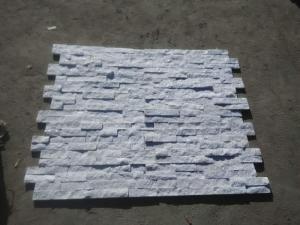 Natural Split White Quartz Slate Tiles Kitchen Backsplash