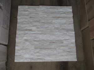 Natural Split White Quartz Slate Tiles Kitchen Backsplash