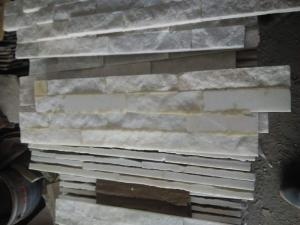 Natural Split White Quartz Slate Tiles Kitchen Backsplash