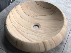 Landscape Sandstone Wash Basin Stone Bathroom Round Sink