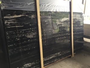 Popular China Silver Dragon Black Marble Polished Big Slabs