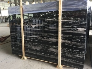 Popular China Silver Dragon Black Marble Polished Big Slabs