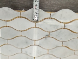 Carrara White Marble Mosaic Tile Vase Shape