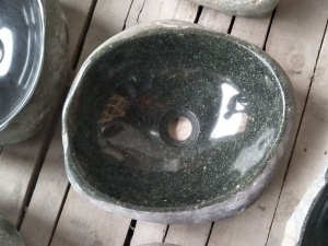 Polished Natural River Stone Bowl Bathroom Wash Sink